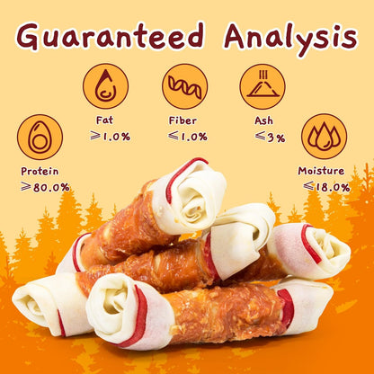 Jungle Calling Chicken Wrapped Rawhide Knot Bones, Long Lasting Dog Chews | 6.5 Inch Rawhide Bones for Medium & Large Dogs, High Protein Beefhide Training Dog Treats, Teeth Cleaning, 10.6 Oz4