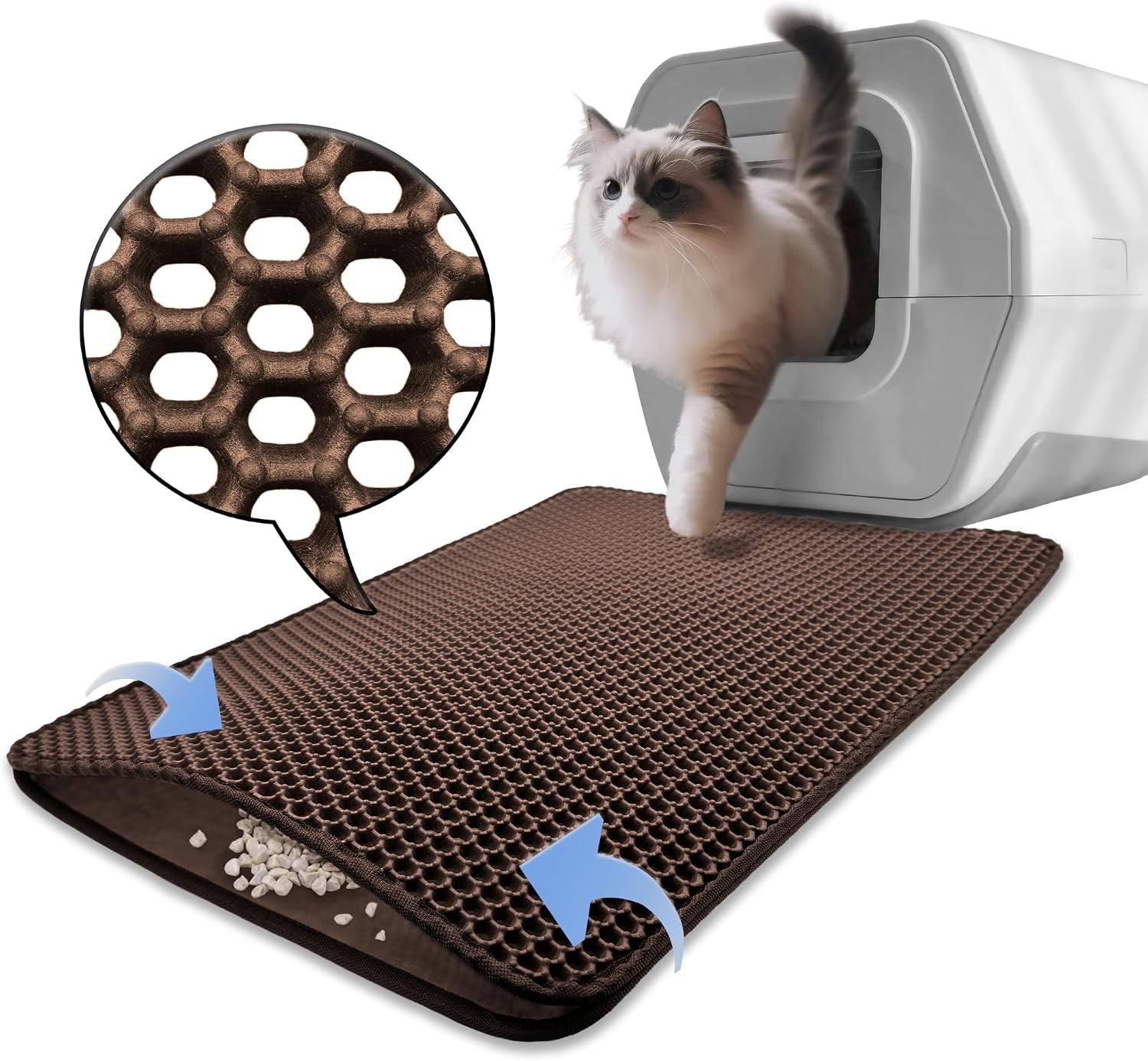 httmt-cat-litter-mats-25-6x22-inch-65x55cm-pet-supplies-housebreaking-brown-cat-litter-double-layer-pad-trapper-folding-pad-eva-foam-rubber