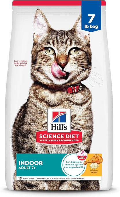 Hill'S Science Diet Adult 7+ Indoor Dry Cat Food | #1 Veterinarian Recommended, Chicken Recipe, 7 Lb. Bag1