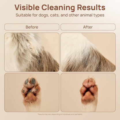HICC PET Cleaning Glove Wipes PRO for Dogs & Cats, 20PCS Coconut Scent. | Puppy Wipes, No-Rinse Pet Grooming Wipes, Extra Thick Dual-Textured Wipes for Paws, Face, Coat, Outer Ear&Rear-End Area.3