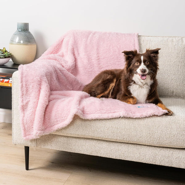 Petami Fluffy Waterproof Dog Blanket for Couch and Bed, Reversible Sherpa Pet Throw, Pee Proof Furniture Protector Sofa Cover, Washable Cat Blanket for Small Medium Dogs and Cats (Pink Blush, 24X32)8