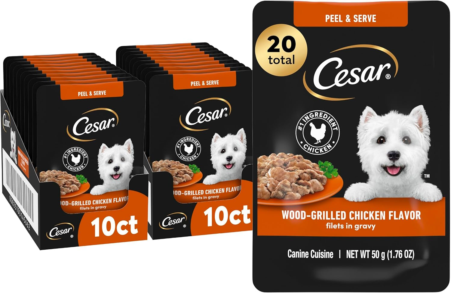 cesar-mini-pouch-wet-dog-food-filet-variety-pack-1-76-oz-40-count-3-flavors-rotisserie-chicken-filet-mignon-wood-grilled-chicken-real-chicken-or-beef-easy-peel-and-serve-protein-packed