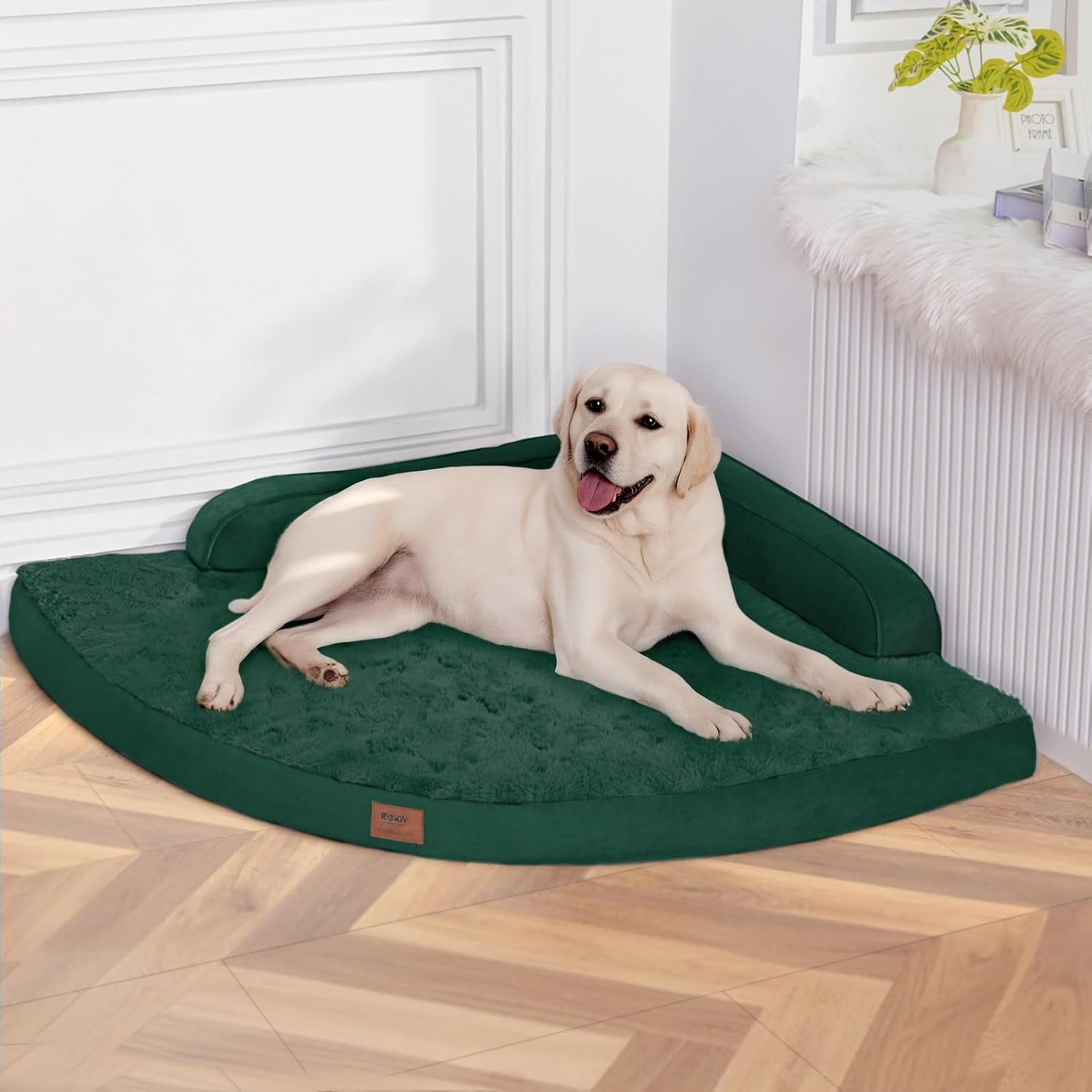 mekiy-orthopedic-waterproof-dog-bed-with-sides-for-extra-large-sizes-dogs-egg-crate-foam-waterproof-liner-anti-slip-bottom-space-saving-perfect-for-corners-and-sofa-edges-40-x-40-inch