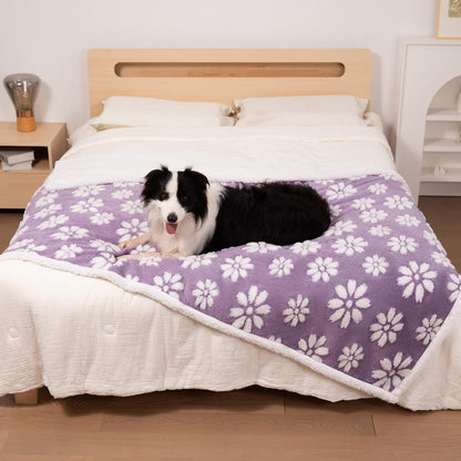 Cute Waterproof Blanket for Dog Cat or Adult, 50"X60", Pink | 3D Textured Flower Pet Blanket for Bed Couch Sofa, Soft Liquid Pee Proof Pet Furniture Protector12