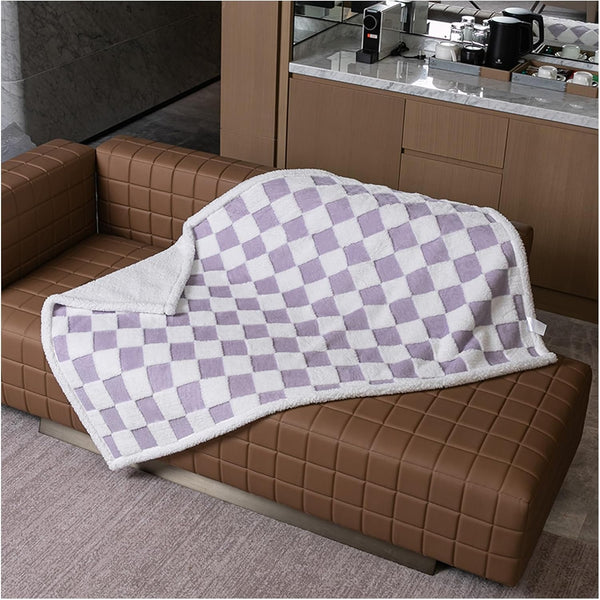 Waterproof Pet Blanket, Brown Checked Pets Throw Blankets for Dog Bed Covers Couch Sofa Stylish Jacquard for Puppy Cats Washable Reversible Furniture Protection Covers (Coffee Check,M)20