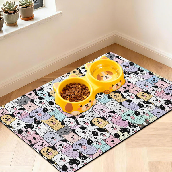 Pet Feeding Mat for Floors Cat Food Mat Waterproof Dog Food Mat and Water Absorbent Quick Dry Non Slip Mat for Cat Bowls32