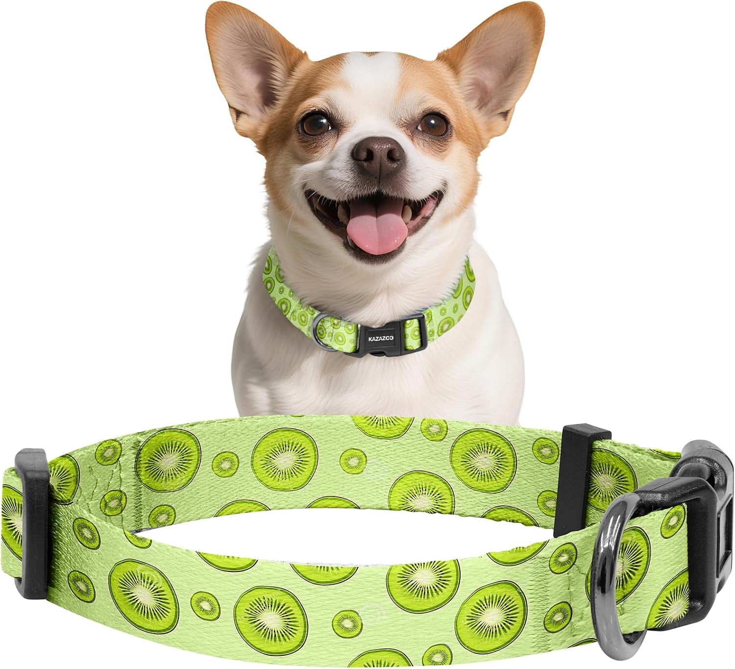 kazazoo-dog-collar-cute-and-soft-nylon-puppy-collar-girl-dogs-adjustable-purple-dog-collars-for-medium-dogs-purple-flowers-m