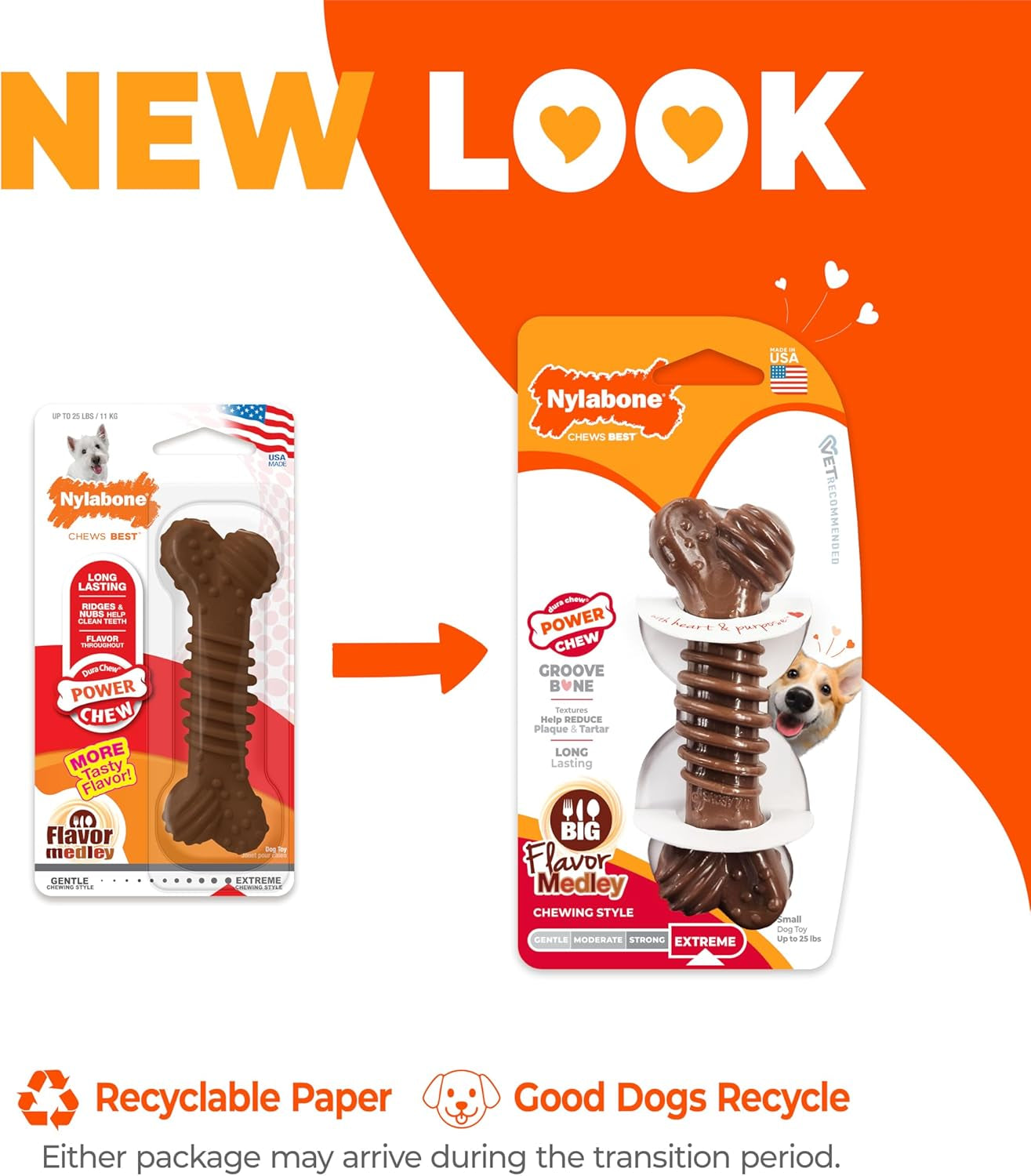 nylabone-power-chew-dental-groove-bone-dog-chew-toy-flavor-medley-small-teeth-cleaning-textures-durable-dog-toys-for-aggressive-chewers-discourages-destructive-chewing-for-dogs-up-to-25-lbs