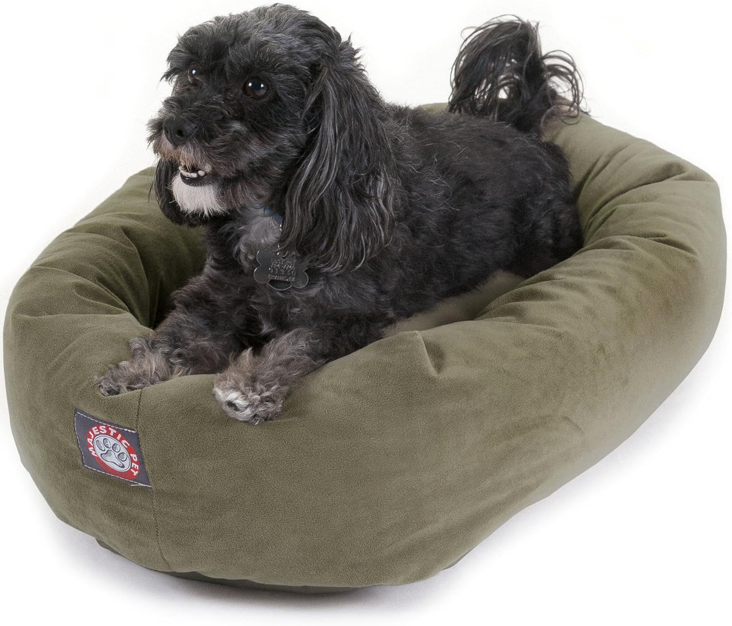 majestic-pet-32-inch-suede-calming-dog-bed-washable-cozy-soft-round-dog-bed-with-spine-support-for-dogs-to-rest-their-head-fluffy-donut-dog-bed-32x23x7-inch-round-pet-bed-medium-sage