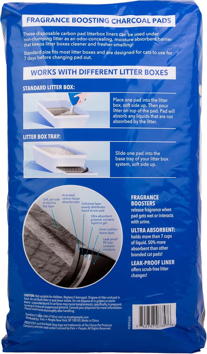Fresh Step Charcoal Litter Box Pads with Activated Carbon for Odor Control, Ultra-Absorbent with Leak-Proof Bottom for Scrub-Free Cleanup, 16.9 X 11.4 Inches, 7 Count10