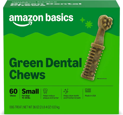 Amazon Basics Dental Dog Treats to Help Clean Teeth & Freshen Breath for Medium Dogs, Unflavored, per Pack: 36 Count, 2.25 Pounds (Previously Wag)12