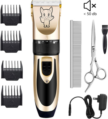 Highdas Dog Clippers for Grooming Low Noise, Cordless Electric Dog Grooming Kit Clippers Rechargeable, Quiet Dog Shaver, Pet Hair Trimmer Kit for Dogs & Cats (Gold)2