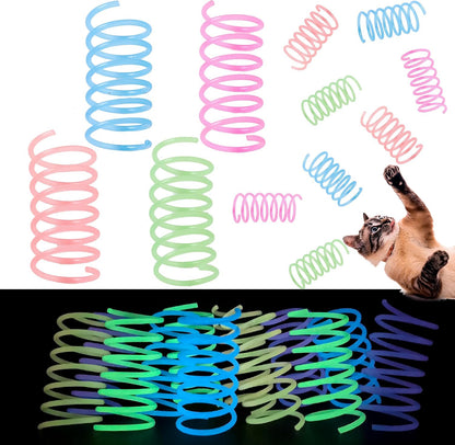 Fashion'S Talk 12PCS Glow-In-The-Dark Springs Cat Toys for Indoor Cats,Jelly Color Interactive Play Kitten Toys for Chase and Exercise1