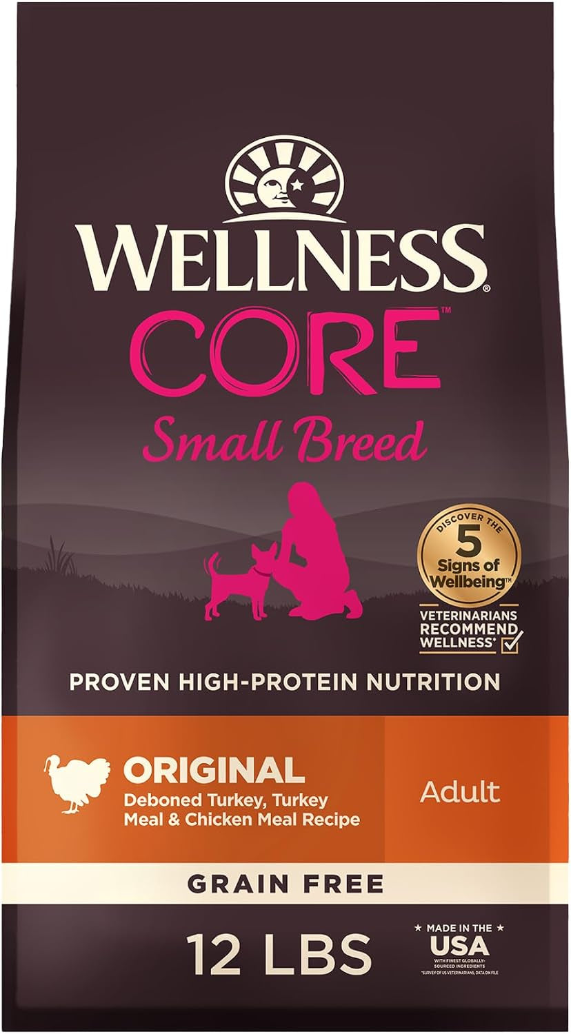 wellness-core-small-breed-adult-dry-dog-food-grain-free-kibble-natural-high-protein-turkey-and-chicken-recipe-4-lb-bag