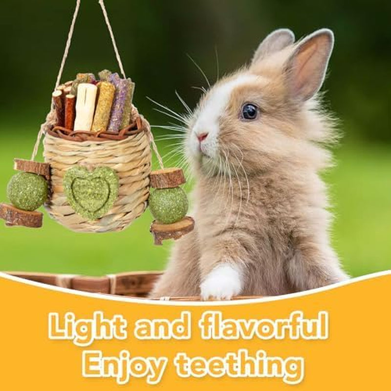 jorewood-rabbit-chew-toys-natural-hanging-basket-with-sweet-bamboo-timothy-hay-peach-sticks-for-bunny-chinchillas-guinea-pigs-hamsters-rats-teeth-grinding