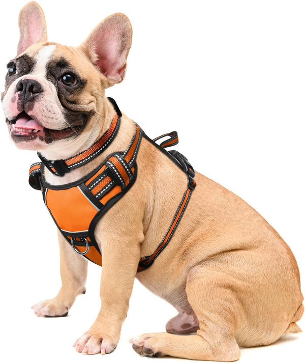 Dog Harness No Pull, Pet Harnesses with Dog Collar, Adjustable Reflective Oxford Outdoor Vest, Front/Back Leash Clips for Small, Medium, Large, Extra Large Dogs, Easy Control Handle for Walking32