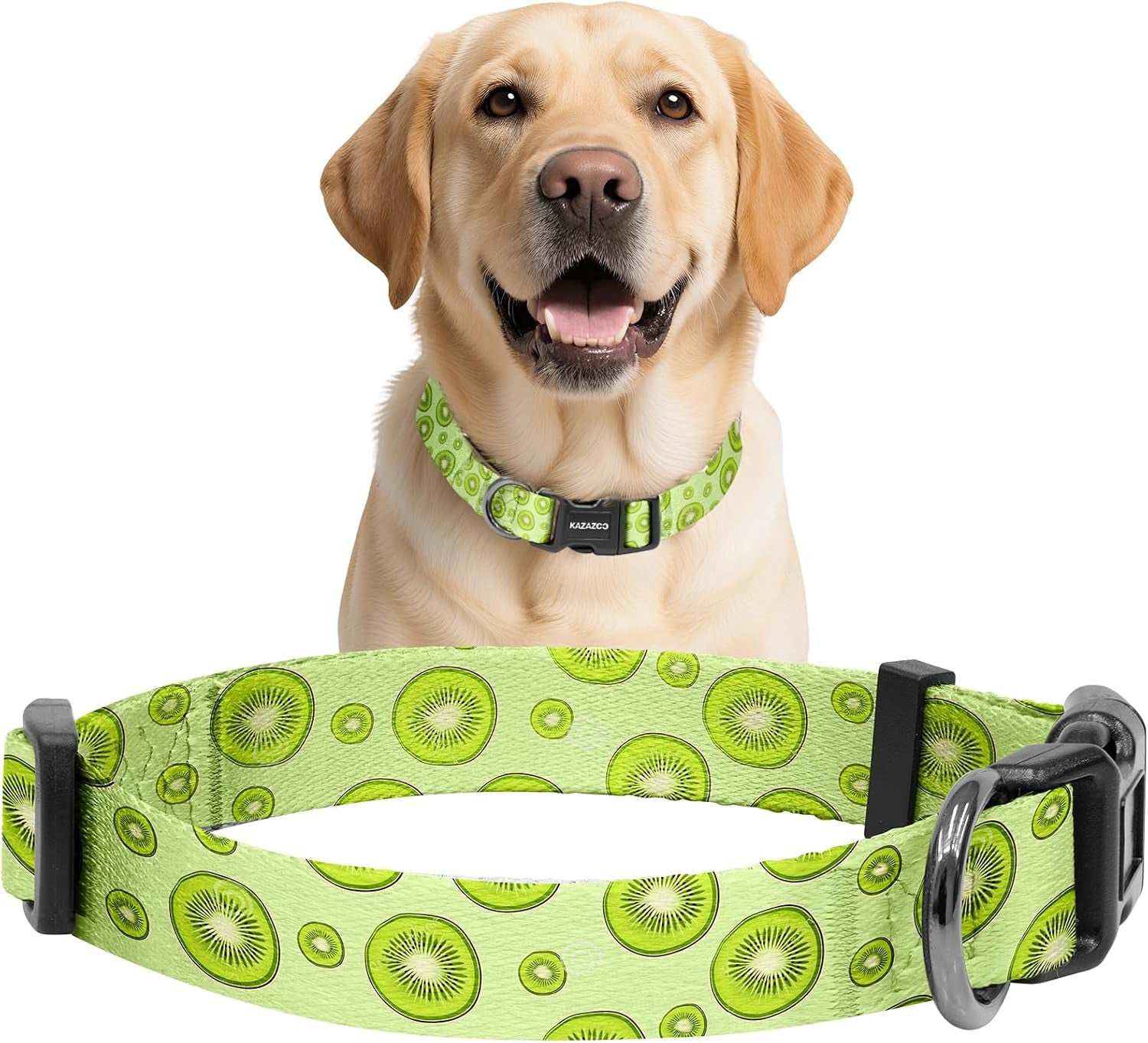 kazazoo-dog-collar-cute-and-soft-nylon-puppy-collar-girl-dogs-adjustable-purple-dog-collars-for-medium-dogs-purple-flowers-m