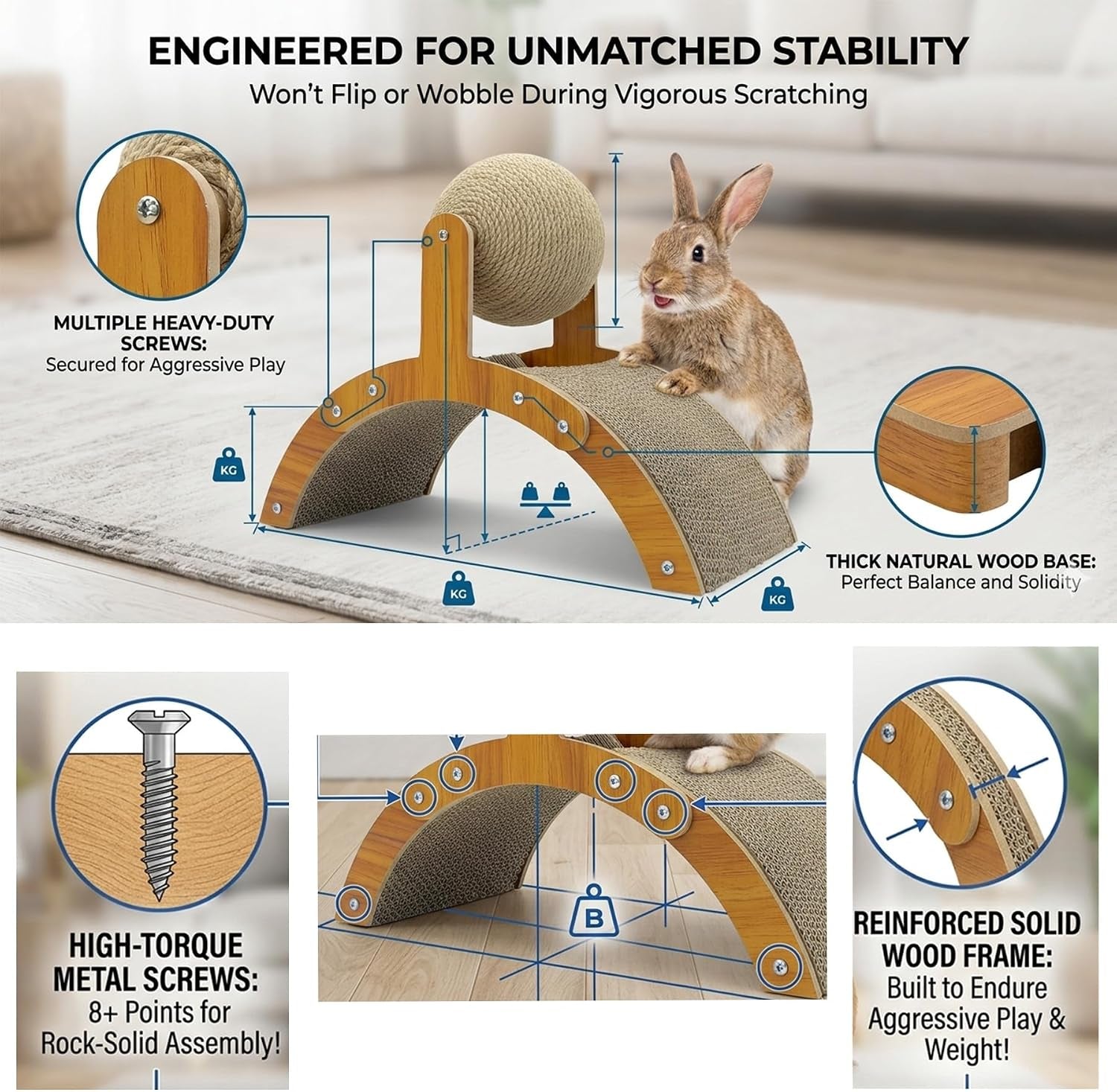 2-in-1-rabbit-scratching-toy-natural-sisal-ball-corrugated-cardboard-pad-bunny-claw-scratcher-stable-wood-arch-bridge-interactive-toys-for-rabbits-kittens-ferrets-chinchillas