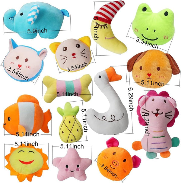 27 Pack Puppy Squeaky Toy, Different Designs Squeakers Pet Toys, Cute Bulk Plush Dog Toys for Small Dogs5