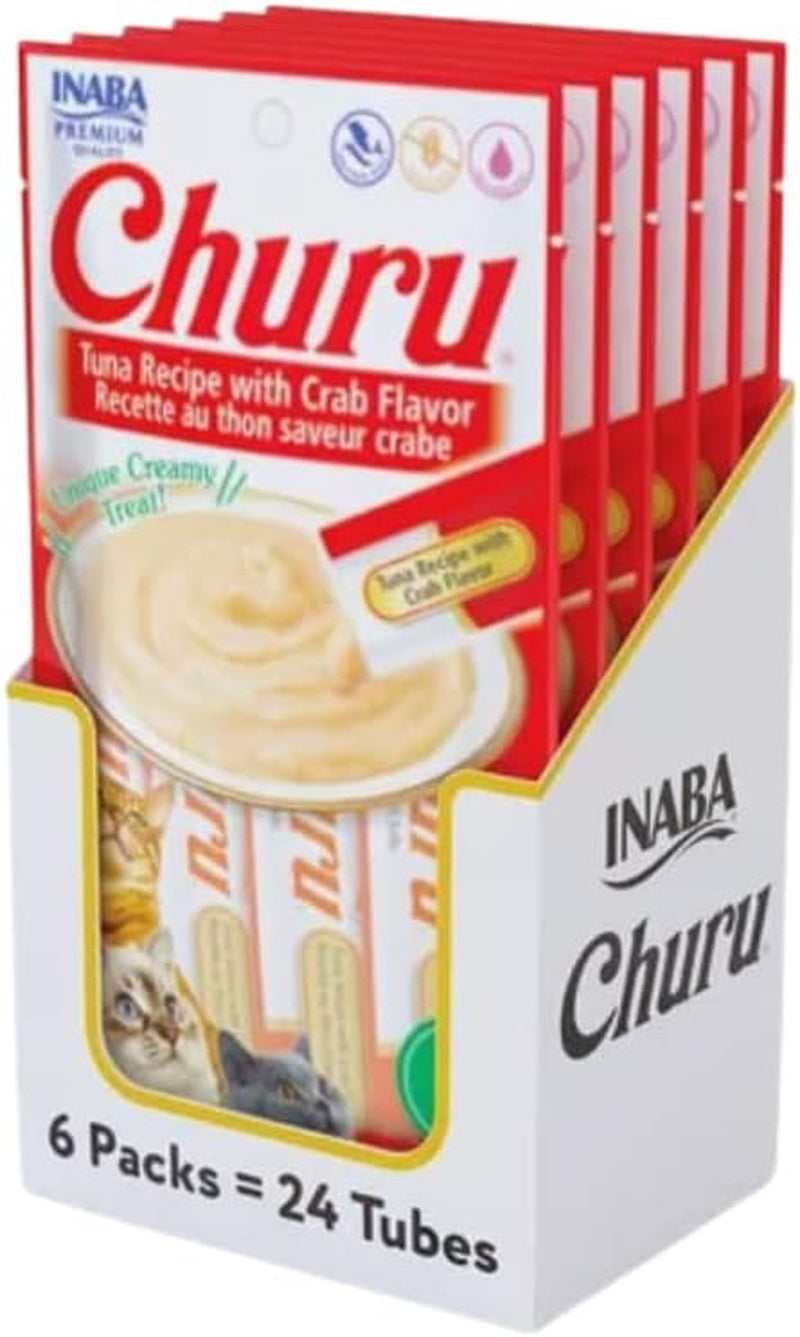 inaba-churu-cat-treats-lickable-squeezable-creamy-puree-cat-treat-with-green-tea-extract-taurine-0-5-ounces-each-tube-24-tubes-4-per-pack-chicken-recipe