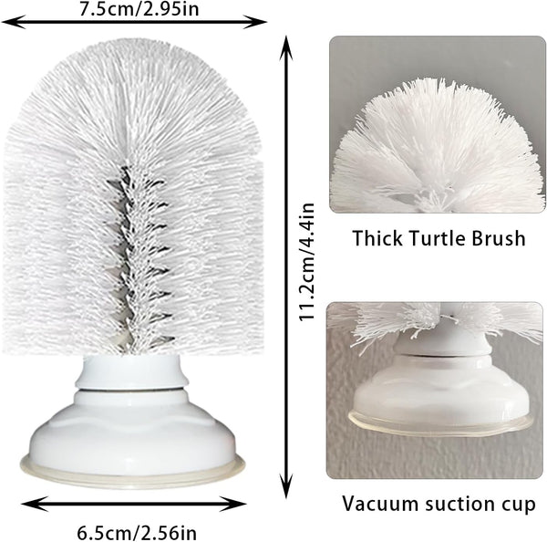 Turtle Brush with Suction Cup, Screw the Upgraded Turtle Scrub Brush Tightly on the Glass, It Is Not Easy to Fall off and Slide, Helping the Turtle Remove Dirt on the Back and Abdomen.7