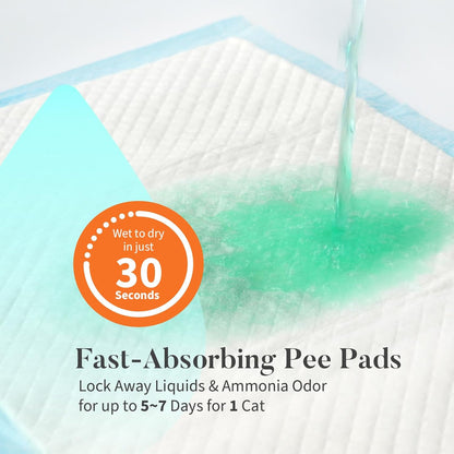40 Count Cat Litter Pads for Tidy Cats Breeze System, Thickened Pee Pads for Cats, Super Absorbent Cat Pee Pad, Odor Control & Leak-Proof, Unscented 16.9X11.4 Inch2