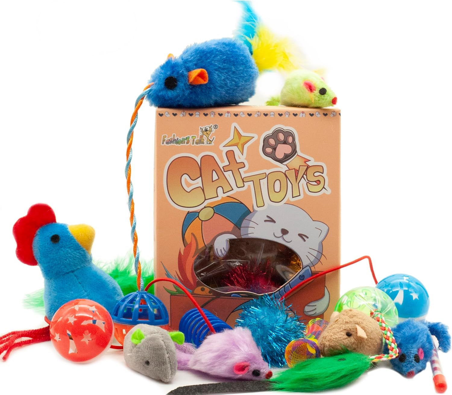 fashions-talk-cat-toys-kitty-variety-pack-for-kitten-cats-20-count-plush-teaser-ball-catnip-mice-cat-spring