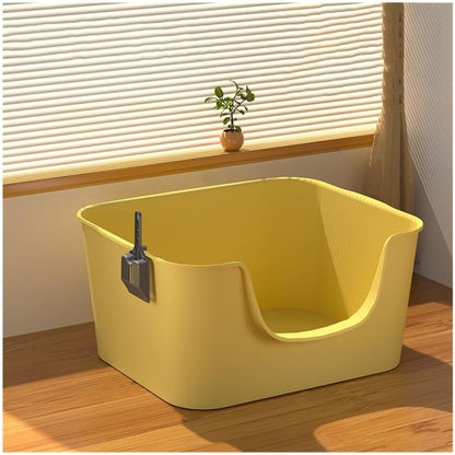 Pet Supplies, Large Anti,Splash Litter Box with High Sides, Easy Clean Cat Pan Includes Scoop(Gray)8