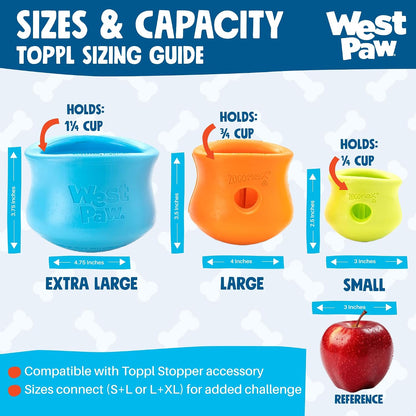 WEST PAW Zogoflex Toppl Interactive Treat Dispensing Puzzle Dog Toy for Mental Stimulation & Enrichment-Holds Kibble & Treats-Lickable, Freezable & Dishwasher Safe-Made in Usa-Large-Aqua Blue4