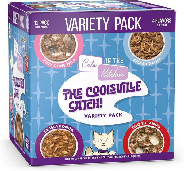 Weruva Cats in the Kitchen, Kitchen Cuties Variety Pack, Wet Cat Food, 3.2Oz Can (Pack of 12)13