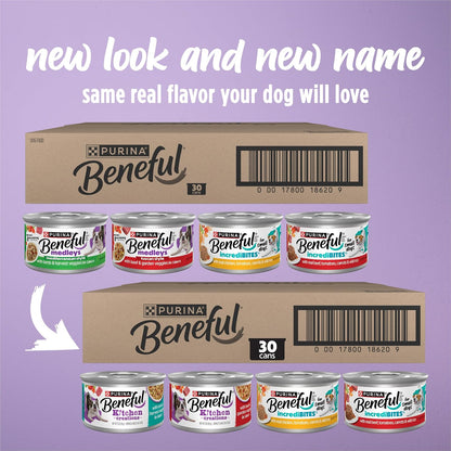 Beneful Purina Incredibites and Medleys Wet Dog Food Variety Pack Made with Real Beef, Chicken, and Lamb with Dog Gravy, 30 Pack - (Pack of 30) 3 Oz. Cans2