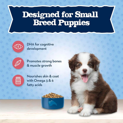 Blue Buffalo Baby Blue Natural Small Breed Puppy Dry Dog Food, Healthy Growth Formula with DHA, Chicken and Oatmeal Recipe, 4-Lb Bag4