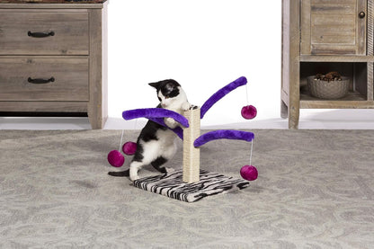 Prevue Pet Products Kitty Power Bounce 'N Spring Scratcher Furniture - Indoor Cat Scratcher Tower with Toys, Vertical Scratch Post for Small & Adult Cats - Purple4