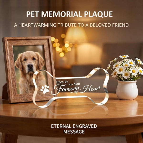 Pet Dog Memorial Remembrance Gifts-Loss of Dog Cat Sympathy Gift Bone Shape | Dog Memorial Gifts for Loss of Dog, Crystal Bone Shape Decor Ornament for Dogs Puppy Keepsake4