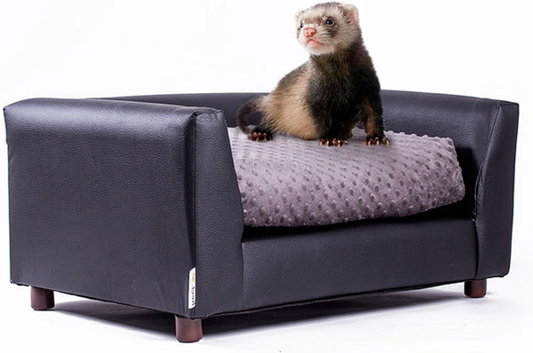 Keet Fluffy Deluxe Pet Bed, Sofa Charcoal, Small2