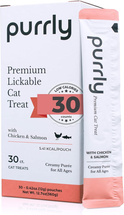 Purrly Lickable Wet Cat Treats Healthy Grain-Free Chicken Variety Pack (18 Count) Squeezable Creamy Purée with Human-Grade Protein Functional Nutrients Non-Gmo No-Artificial-Additives Low-Phosphorus16