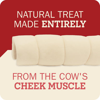 Redbarn Pet Products All-Natural Large Beef Cheek Rolls for Dogs, Uncoated - Single Ingredient Grain-Free Chew Treat Naturally Rich in Collagen - No Artificial Preservatives - Pack of 44