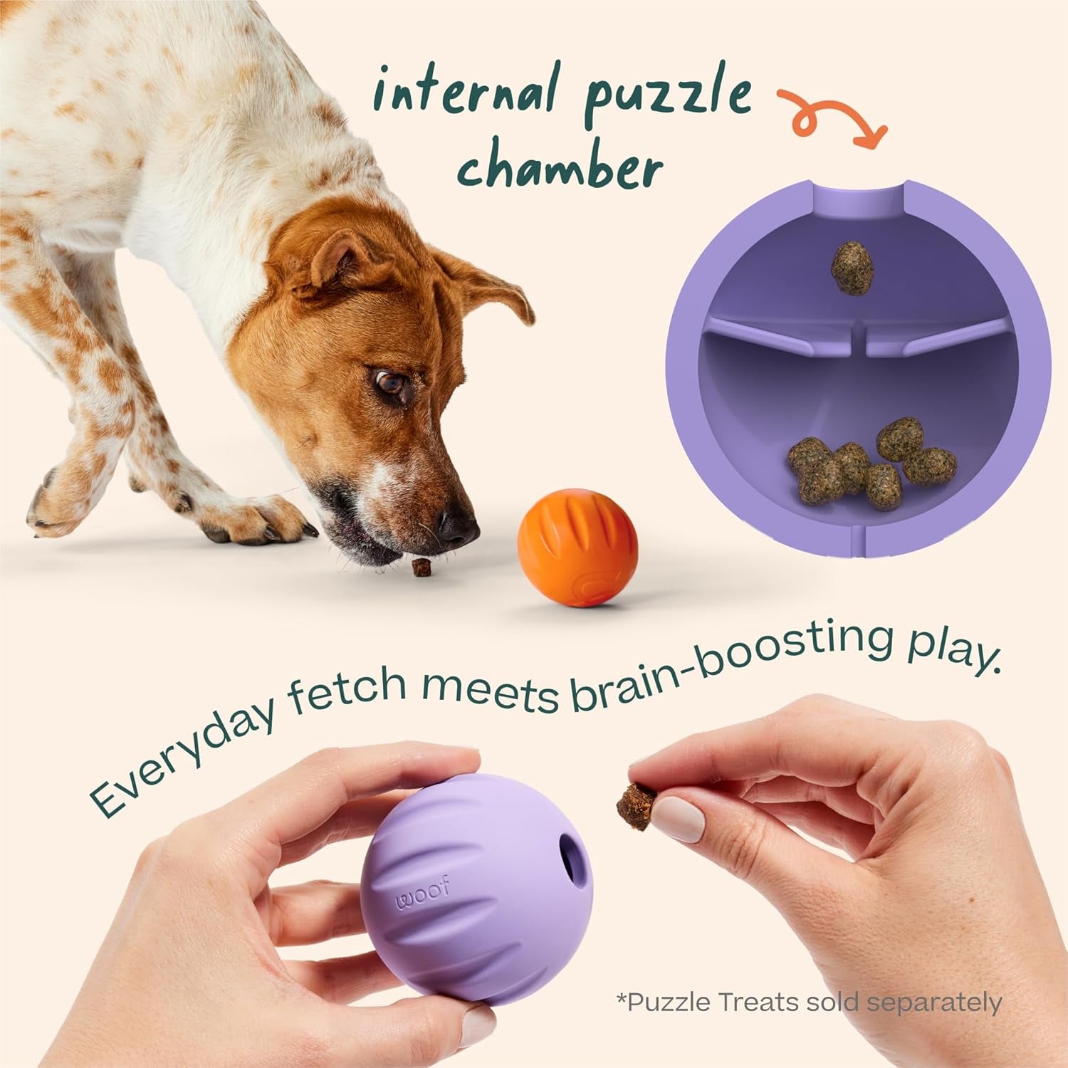 woof-flyball-fetch-ball-dog-treat-dispenser-toy-3-pack-2-in-1-fetch-ball-fits-standard-ball-launchers-treat-dispenser-durable-rubber-dishwasher-safe-puzzle-enrichment