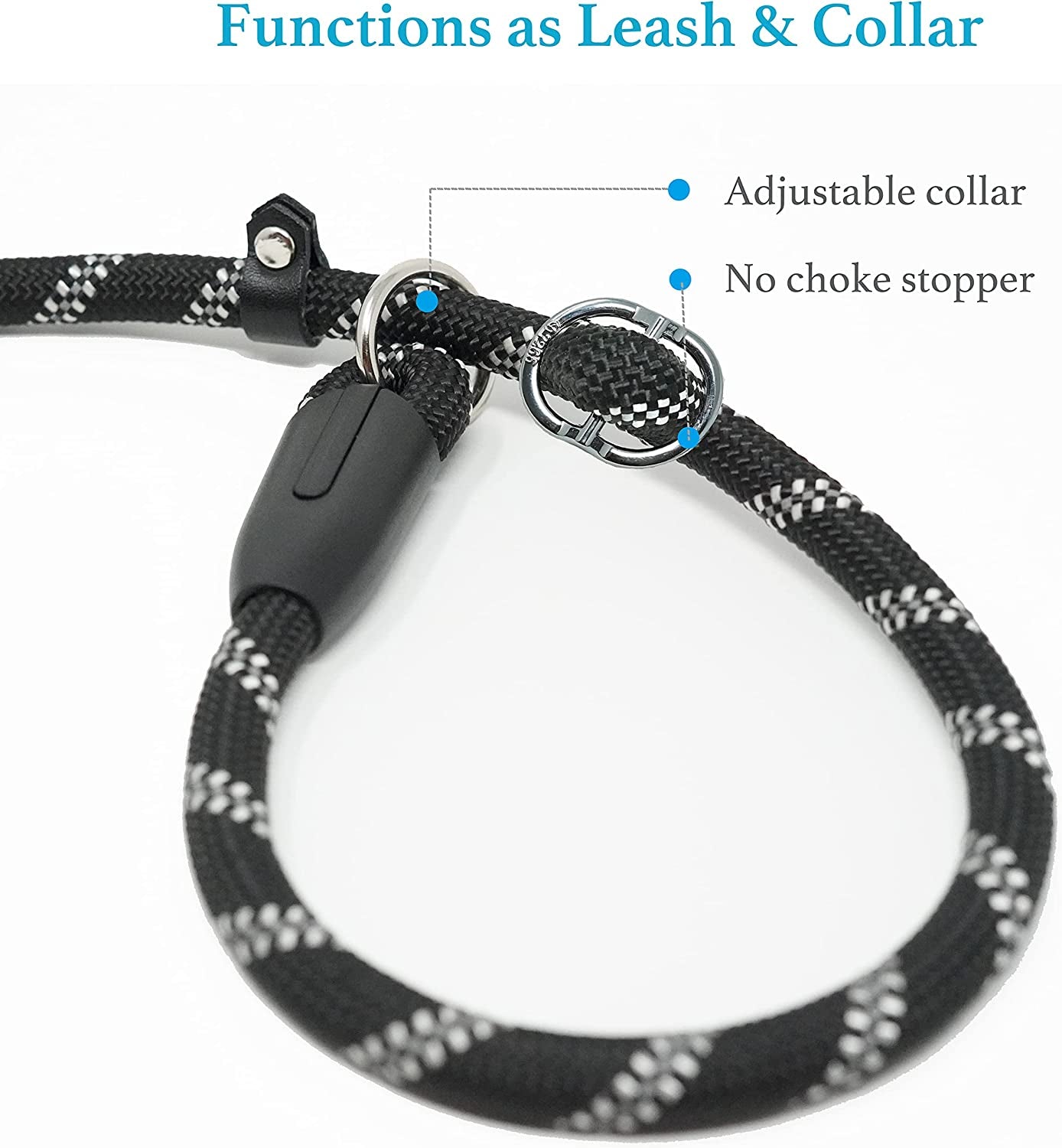 iyoshop-durable-slip-lead-dog-leash-with-padded-handle-and-highly-reflective-threads-no-pull-dog-training-leash-1-2-x-6-ft-black