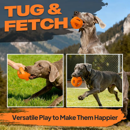 Fida Natural Rubber Dog Balls for Aggressive Chewers, Durable Dog Chew Toys for Large Dogs, Interactive Fetch & Tug of War Toys for Medium Large Breed Non-Toxic Dish Washable,4.5 * 4.5"4