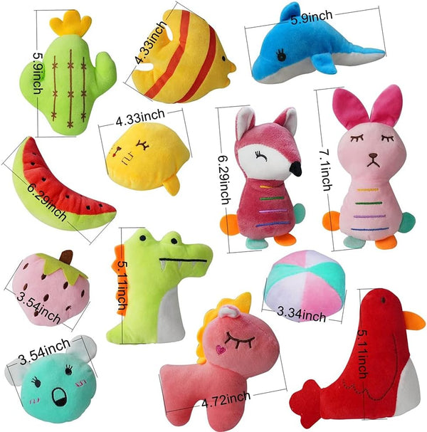 27 Pack Puppy Squeaky Toy, Different Designs Squeakers Pet Toys, Cute Bulk Plush Dog Toys for Small Dogs6