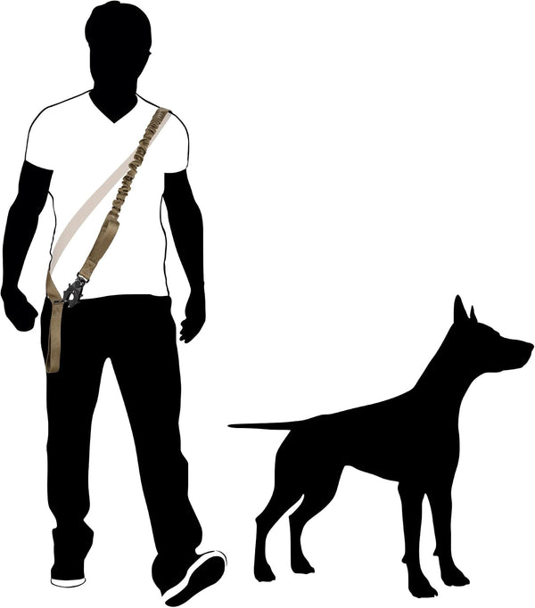 ICEFANG Tactical Dog Leash with Quick-Release Metal Clasp,Bungee-Dog Lead | with 2 Control Handles,Hands Free D-Ring ,Reflective ,4Ft Length for Medium Large Dogs, Brown8