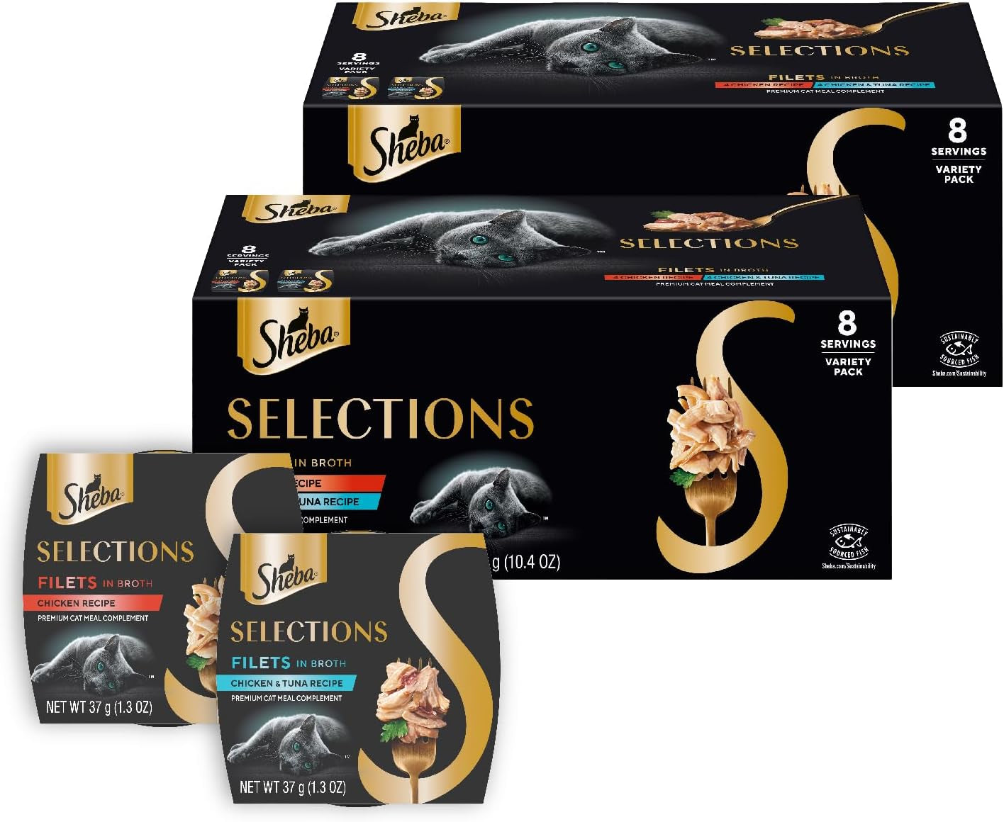 sheba-selections-filets-wet-cat-food-complement-variety-1-3-oz-24-ct-grain-free-real-chicken-1-ingredient-no-corn-or-soy-no-artificial-flavors-peel-serve-topper-or-treat-1-3-oz-cups