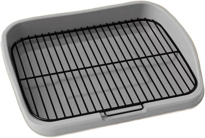 Mesh Dog Potty Tray Removable Stable Structure - Indoor/Outdoor Dog Training Toilet Litter Box for Small & Medium Dogs(Grey)1