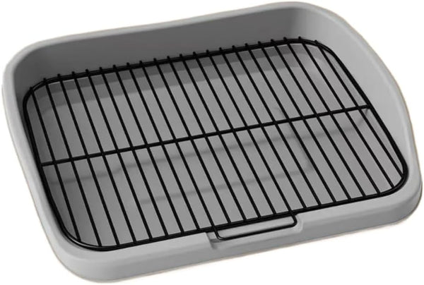 Mesh Dog Potty Tray Removable Stable Structure - Indoor/Outdoor Dog Training Toilet Litter Box for Small & Medium Dogs(Grey)1