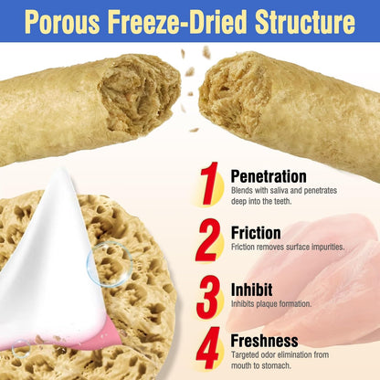 30G Freezed Dried Cat Chew Stick Chicken Flavor, Cat Dental Treats for Freshens Breath and Reduce Tartar, Feline Teething Sticks Cats Treats Snack4