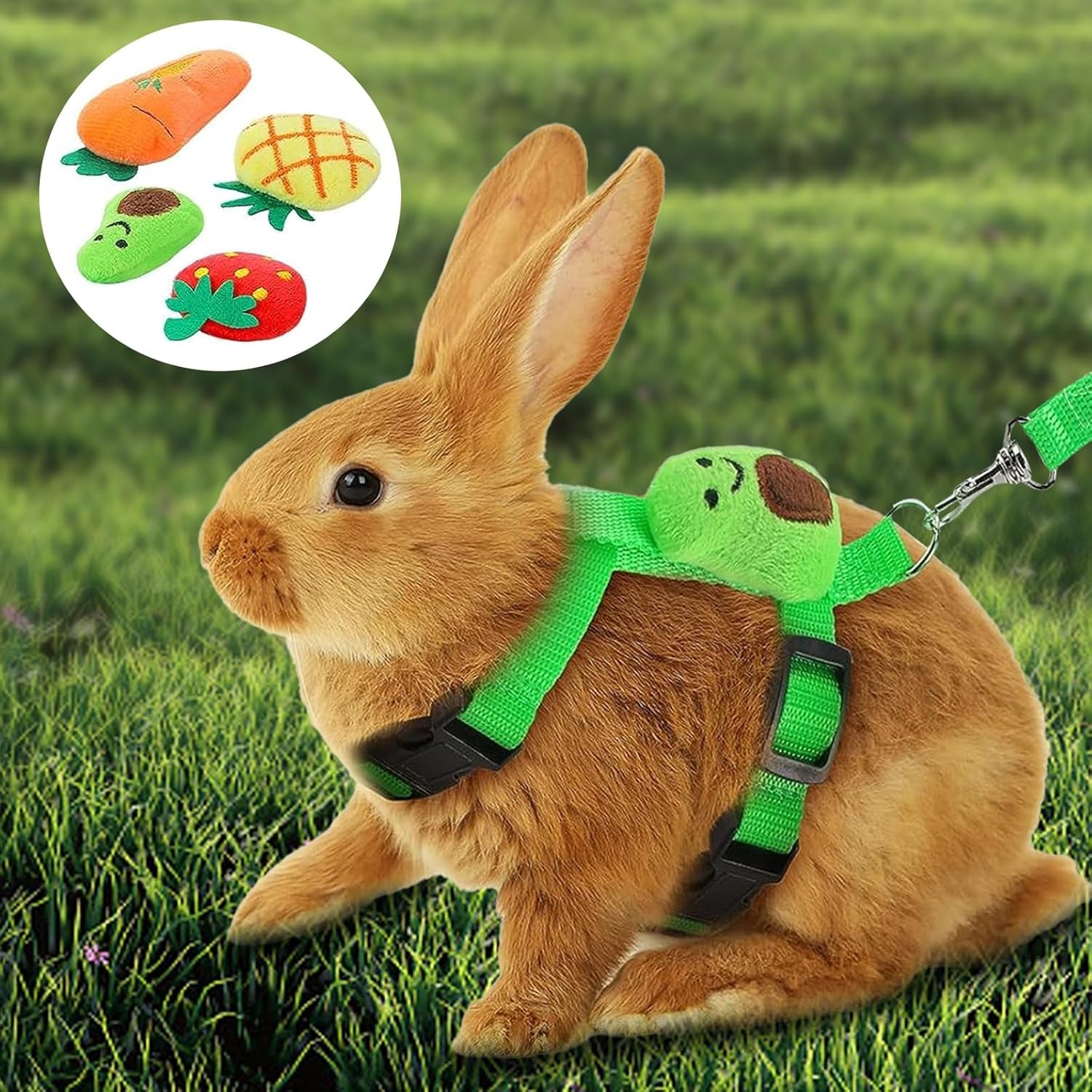 4-sets-adjustable-bunny-rabbit-harness-and-leash-set-small-pet-cute-vest-harness-leash-ferret-harness-guinea-pig-harness-ferret-leash-with-decorations-for-bunny-kitten-puppy-small-pets