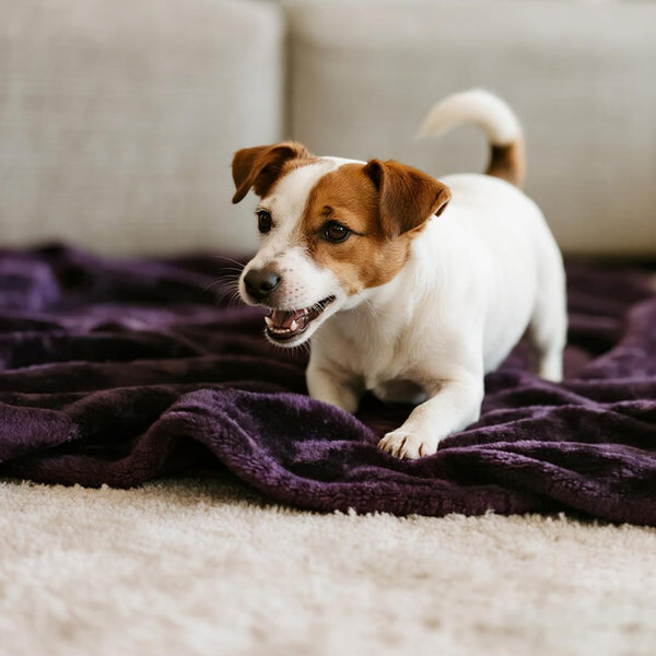 Gogobunny Waterproof Bed Blanket, Reversible Sherpa Fleece Throw Blanket for Dog Puppy Cat, Furniture Cover Protects Bed Couch Sofa from Liquid Pee and Pet Fur (Dark Purple, 50X60 Inches)7