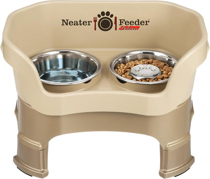 Neater Feeder Deluxe Mess-Proof Elevated Dog Bowls for Small Dogs (Up to 19 Lbs), 2 Height Adjustable (6” & 7.5”) No-Spill Raised Dog Bowl Stand, Stainless Steel Food Bowl Set, Made in USA, Cappuccino15