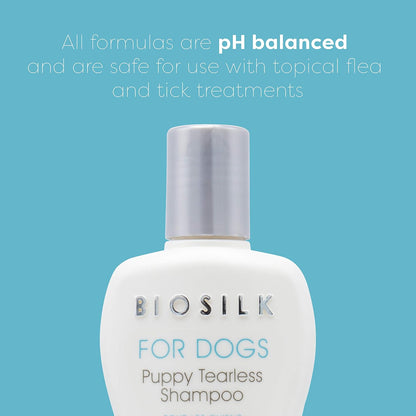 Biosilk for Dogs Puppy Tearless Shampoo, Gentle Dog Wash with Silk Proteins, Paraben and Sulfate Free Formula Helps Clean and Condition Coats for Puppies and Dogs, 12 Fl Oz2